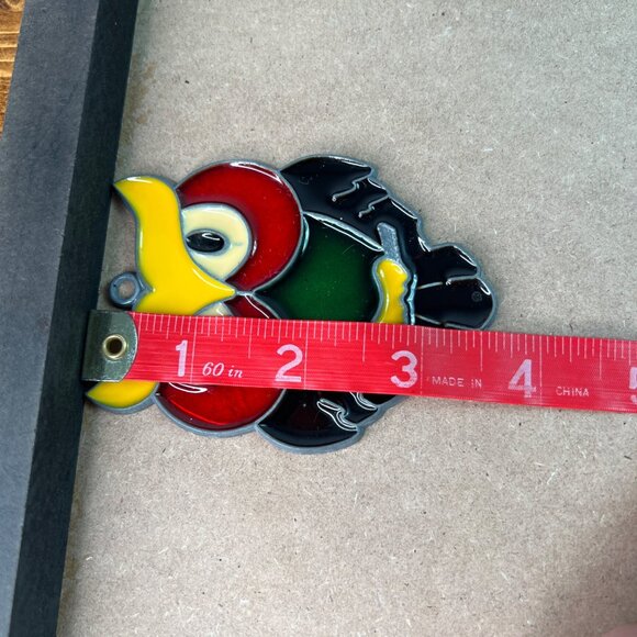 Vintage Stained Glass Owl Suncatcher  3.5"x3" Ornament Window Decor - Picture 5 of 7